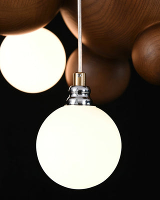 Lustra Lustre Bois & Acrylique Boule à Bulles en Cluster