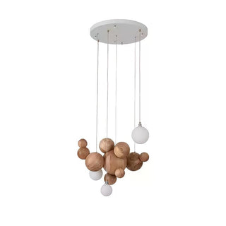 Lustra Lustre Bois & Acrylique Boule à Bulles en Cluster