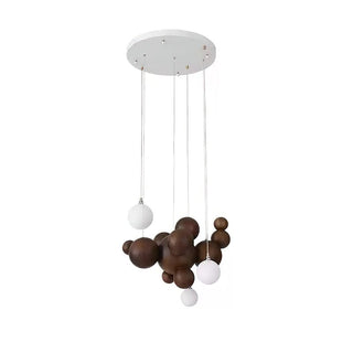 Lustra Lustre Bois & Acrylique Boule à Bulles en Cluster