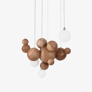 Lustra Lustre Bois & Acrylique Boule à Bulles en Cluster