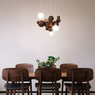 Lustra Lustre Bois & Acrylique Boule à Bulles en Cluster