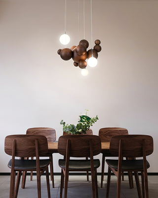 Lustra Lustre Bois & Acrylique Boule à Bulles en Cluster