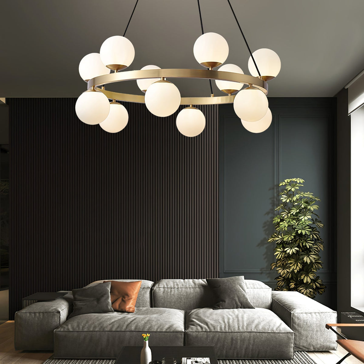 Tevine Lustre Globe Anneau en Laiton