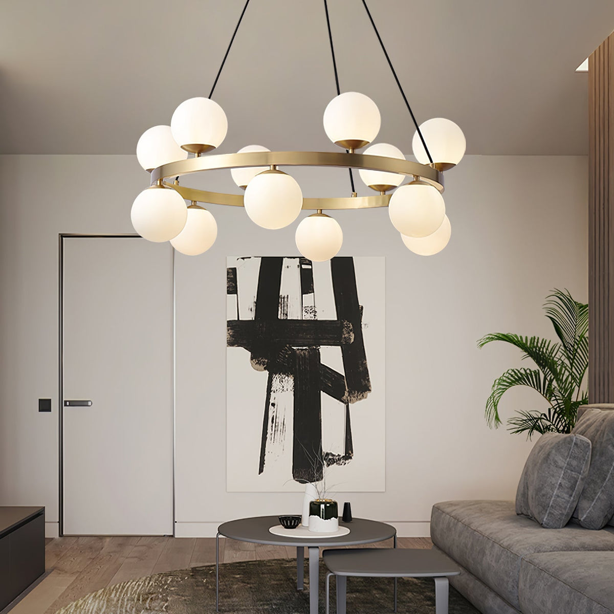 Tevine Lustre Globe Anneau en Laiton