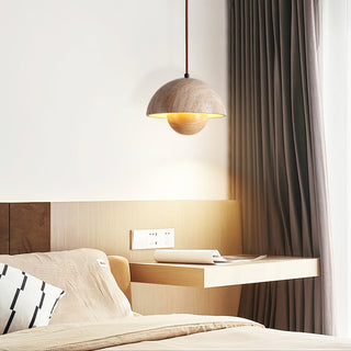 Ersile Suspension en Bois et Travertin