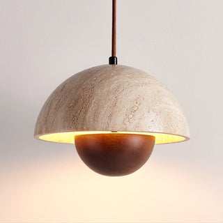 Ersile Suspension en Bois et Travertin