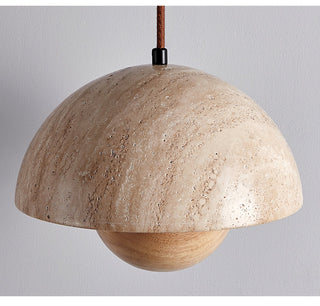 Ersile Suspension en Bois et Travertin