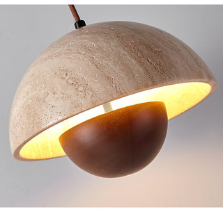 Ersile Suspension en Bois et Travertin