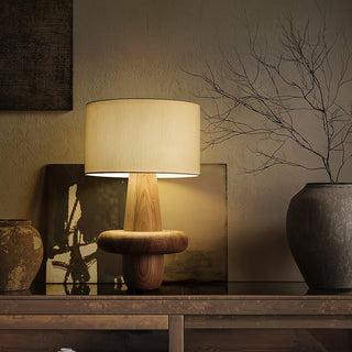 Ring Minimalist Wood Table Lamp-Neutral Decor