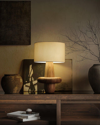 Ring Minimalist Wood Table Lamp-Neutral Decor