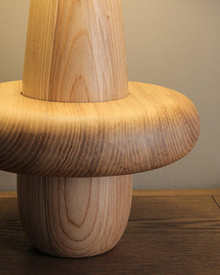 Ring Minimalist Wood Table Lamp-Neutral Decor