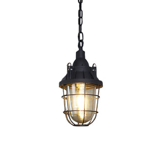 Celest Suspension Métal Verre Cage Industrielle Vintage