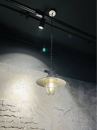 Celest Suspension Métal Verre Cage Industrielle Vintage