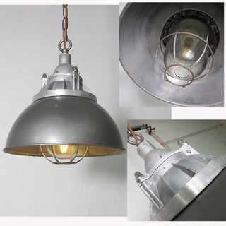 Celest Suspension Métal Verre Cage Industrielle Vintage