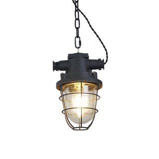 Celest Suspension Métal Verre Cage Industrielle Vintage