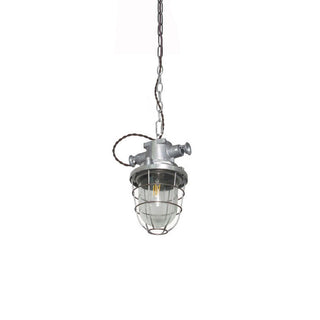 Celest Suspension Métal Verre Cage Industrielle Vintage