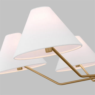 Lustra Lustre en Laiton Abat-jours en Tissu en Forme de Cône Moderne