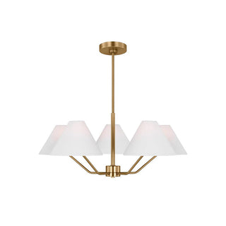 Lustra Lustre en Laiton Abat-jours en Tissu en Forme de Cône Moderne