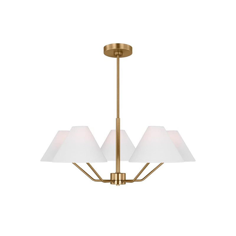 Therelia Lustre en Laiton Abat-jours en Tissu en Forme de Cône Moderne