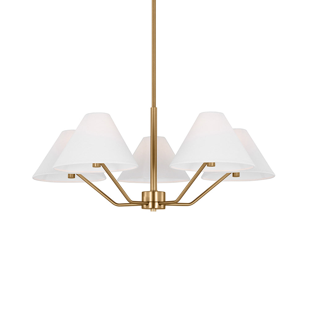 Therelia Lustre en Laiton Abat-jours en Tissu en Forme de Cône Moderne