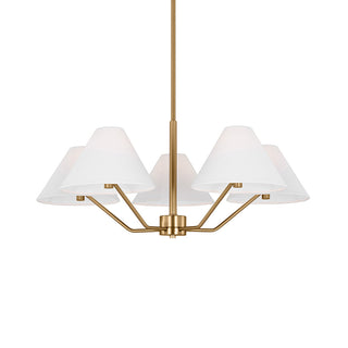 Lustra Lustre en Laiton Abat-jours en Tissu en Forme de Cône Moderne