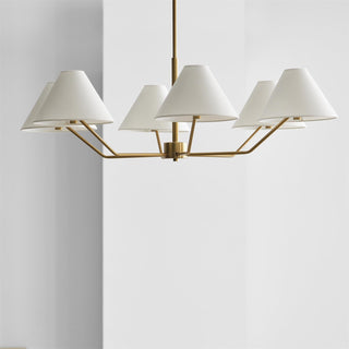 Lustra Lustre en Laiton Abat-jours en Tissu en Forme de Cône Moderne