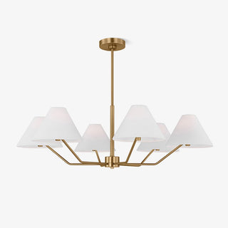 Lustra Lustre en Laiton Abat-jours en Tissu en Forme de Cône Moderne