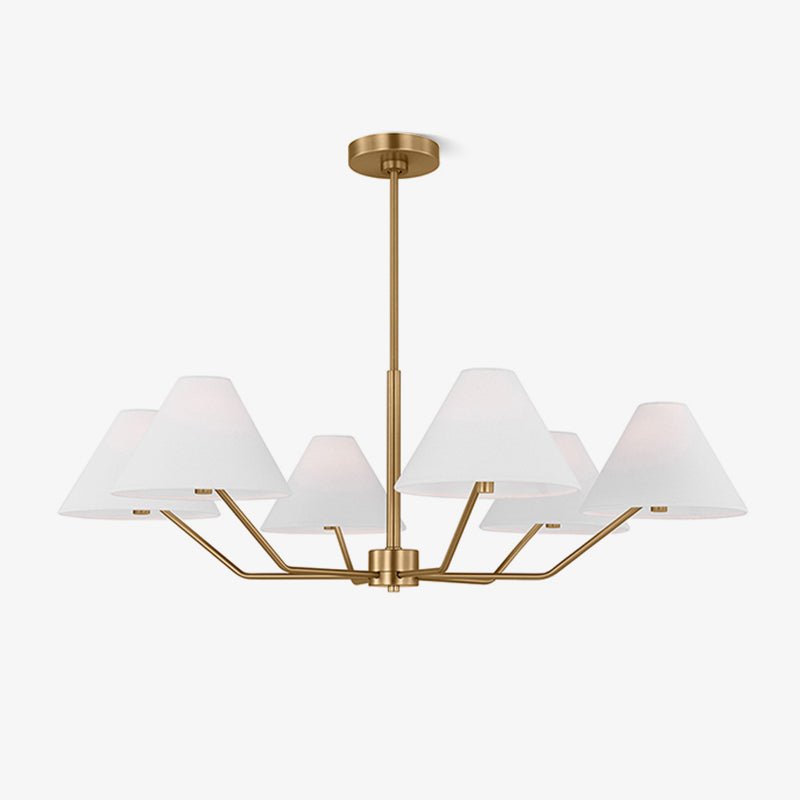 Therelia Lustre en Laiton Abat-jours en Tissu en Forme de Cône Moderne