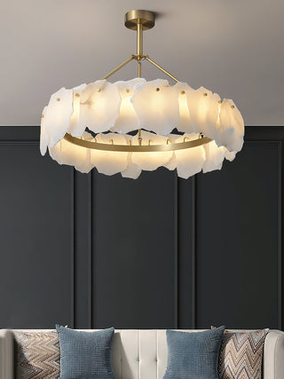 Cryon Lustre en laiton et alabastre Style luxueux postmoderne