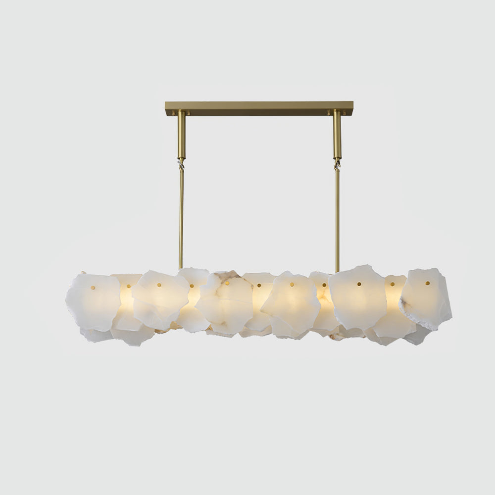Telen Chandelier Alabaster Layered Halo-Neutral Decor