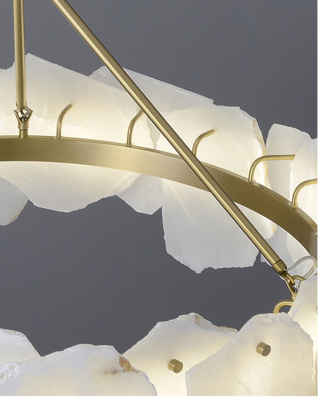 Telen Chandelier Alabaster Layered Halo-Neutral Decor