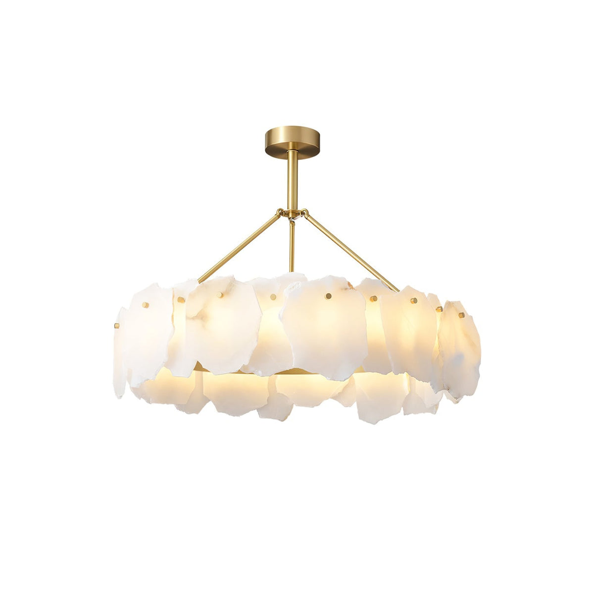 Telen Chandelier Alabaster Layered Halo-Neutral Decor