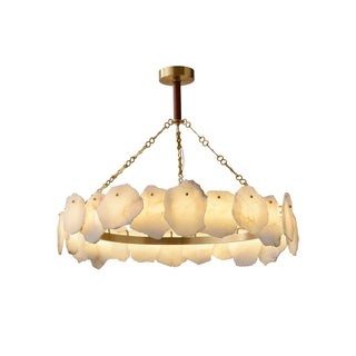 Alora Lustre Rond en Laiton et Marbre Style Luxueux Postmoderne