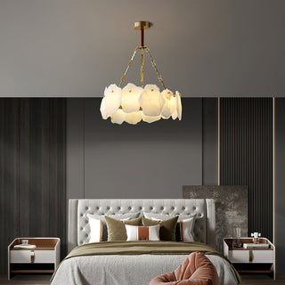 Alora Lustre Rond en Laiton et Marbre Style Luxueux Postmoderne