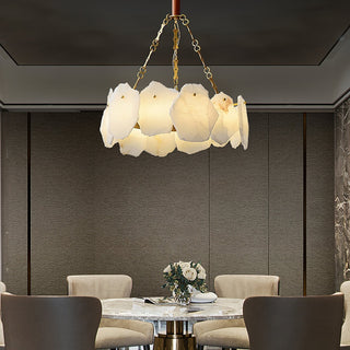 Alora Lustre Rond en Laiton et Marbre Style Luxueux Postmoderne