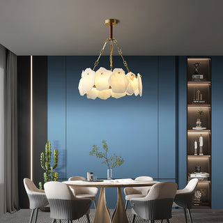 Alora Lustre Rond en Laiton et Marbre Style Luxueux Postmoderne