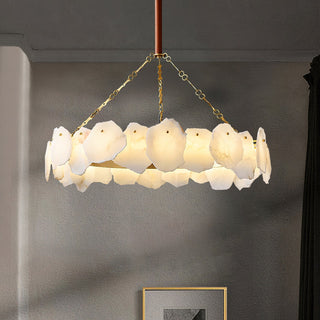 Alora Lustre Rond en Laiton et Marbre Style Luxueux Postmoderne