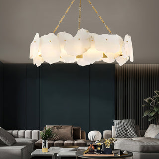 Alora Lustre Rond en Laiton et Marbre Style Luxueux Postmoderne