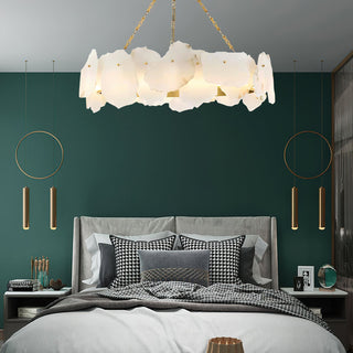Alora Lustre Rond en Laiton et Marbre Style Luxueux Postmoderne