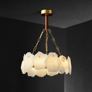 Alora Lustre Rond en Laiton et Marbre Style Luxueux Postmoderne