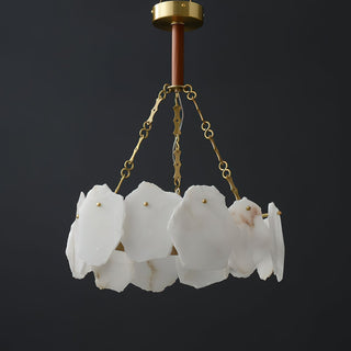 Alora Lustre Rond en Laiton et Marbre Style Luxueux Postmoderne