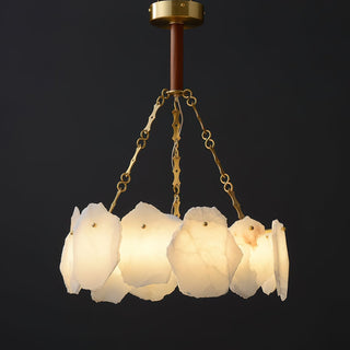 Alora Lustre Rond en Laiton et Marbre Style Luxueux Postmoderne