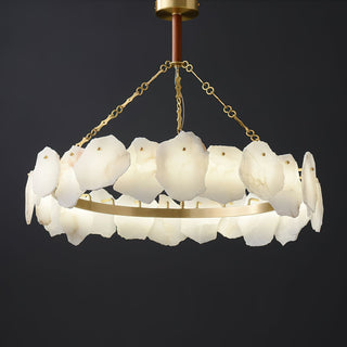 Alora Lustre Rond en Laiton et Marbre Style Luxueux Postmoderne