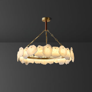 Alora Lustre Rond en Laiton et Marbre Style Luxueux Postmoderne