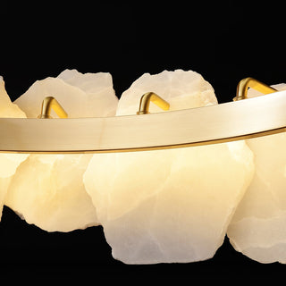 Alora Lustre Rond en Laiton et Marbre Style Luxueux Postmoderne