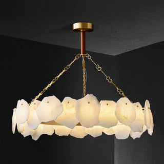 Alora Lustre Rond en Laiton et Marbre Style Luxueux Postmoderne