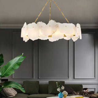 Alora Lustre Rond en Laiton et Marbre Style Luxueux Postmoderne