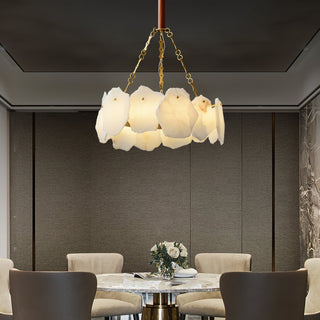 Alora Lustre Rond en Laiton et Marbre Style Luxueux Postmoderne
