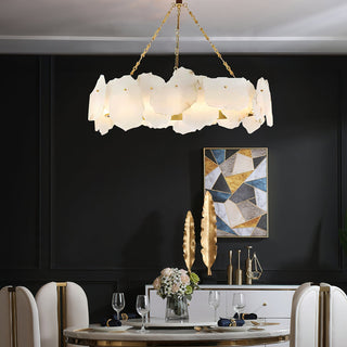 Alora Lustre Rond en Laiton et Marbre Style Luxueux Postmoderne