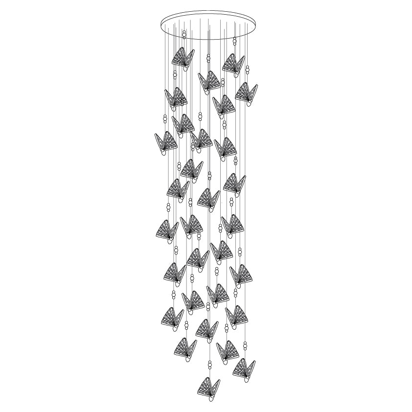 Lunora Lampe Suspendue Moderne Papillon